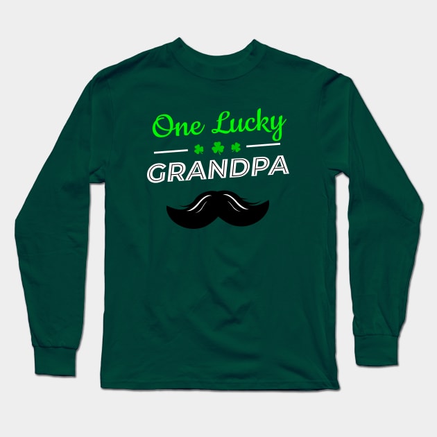 One Lucky Grandpa - Funny St Paddys Day Long Sleeve T-Shirt by Yasna